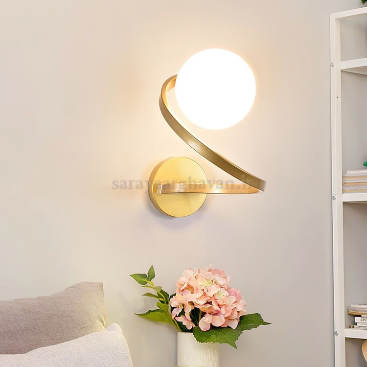 دیوارکوب(چراغ دیواری) مدرن فلزی تک شعله ، ارسال با حباب D163