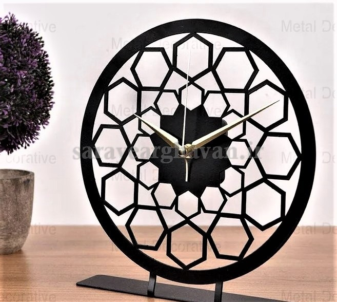 ساعت رومیزی مدرن فلزی کد H324