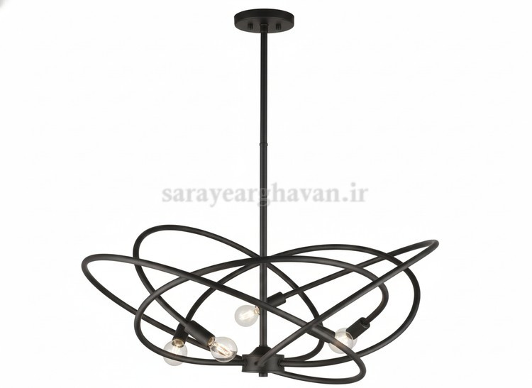 لوستر آویز مدرن فلزی 5 شعله طراحی مینیمال و شیک A124
