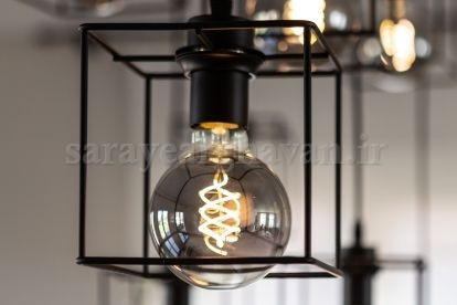 لوستر آویز مدرن فلزی تک شعله طراحی خاص و مکعبی (قیمت تکی)A135