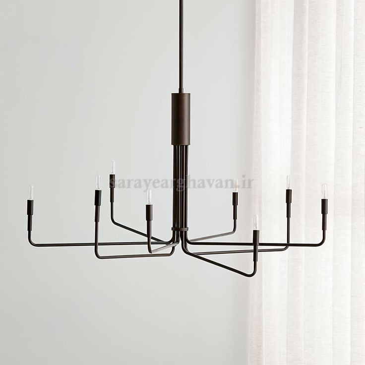 لوستر آویز شاخه ای مدرن فلزی 8 شعله با طراحی زیبا و لوکس کد A255
