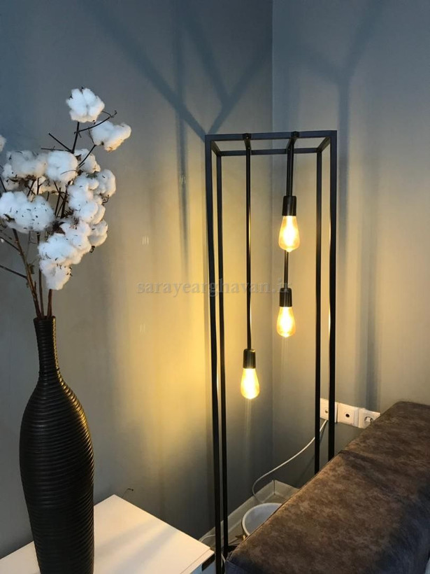 آباژور ایستاده کنارسالنی مدرن فلزی3 شعله R109 / فلز مقاوم/ضدخش/ضدرطوبت و گرما