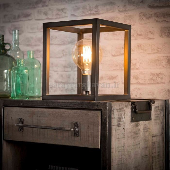 آباژور رومیزی مدرن فلزی تک شعله R114