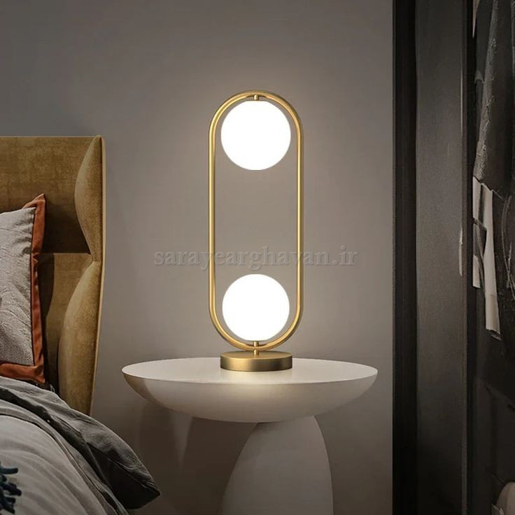آباژور رومیزی مدرن فلزی 2 شعله(ارسال با حباب) R124.2