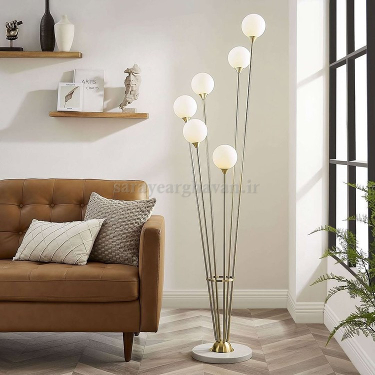 آباژور ایستاده مدرن فلزی 6 شعله(ارسال با حباب) R171
