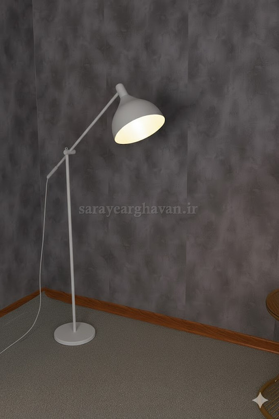آباژور ایستاده (چراغ مطالعه پایه بلند حرفه ای) فلزی و مدرن تک شعله (ارسال با حباب) R175