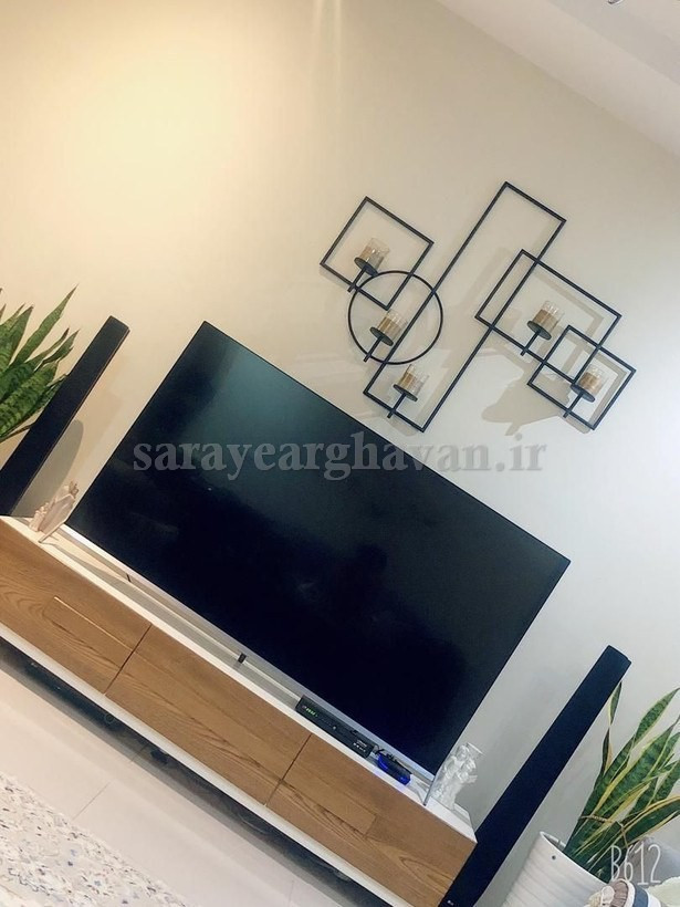 جاشمعی دیواری مدرن فلزی،طرح چهارضلعی شیک(بدون گلس) N123
