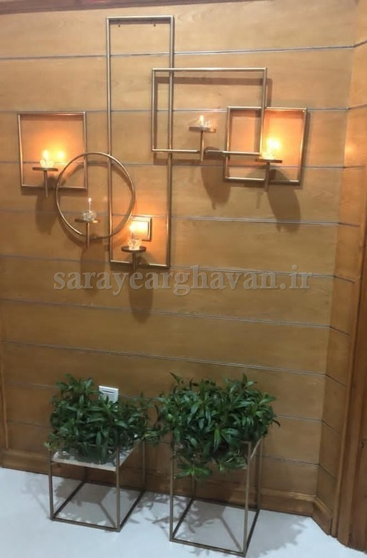 جاشمعی دیواری مدرن فلزی،طرح چهارضلعی شیک(بدون گلس) N123