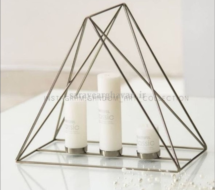 جاشمعی رومیزی مدرن فلزی,طرح هندسی خاص N214