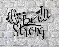 تابلو دکوراتیو فلزی مدرن کد T281 | طرح "Be Strong" | مناسب سالن های ورزشی